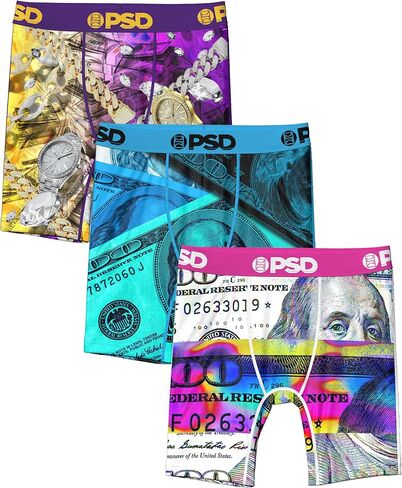 PSD الملابس الداخلية للأولاد الشباب المال ثروات الملاكم موجز 3 حزمة، متعدد، XL in Kuwait