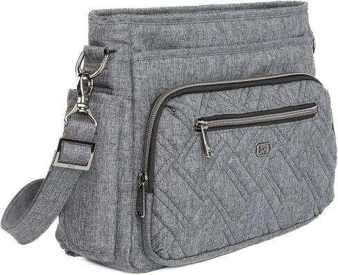 Lug Shimmy SE Crossbody Bag for Women – Organized Everyday Purse with 9+ Pockets, Adjustable Strap & Magnetic Closure – Heather Grey in Saudi Arabia
