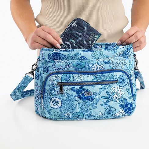 Lug Shimmy SE Crossbody Bag for Women – Organized Everyday Purse with 9+ Pockets, Adjustable Strap & Magnetic Closure – Heather Grey in Saudi Arabia
