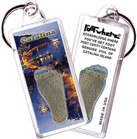 FootWhere Catalina Island Souvenir Keychain. Made in USA (CI101 - Avalon Bay) in Saudi Arabia