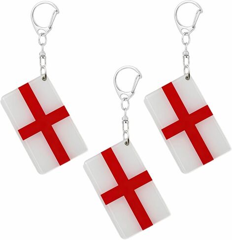 England Flag Keychain - Double Sided Acrylic D Shape Chains Englander Flags Key Chains Men and Women Style Car Key chain Gifts Decoration (3 Pcs) in Saudi Arabia