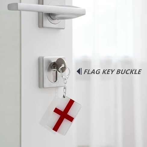 England Flag Keychain - Double Sided Acrylic D Shape Chains Englander Flags Key Chains Men and Women Style Car Key chain Gifts Decoration (3 Pcs) in Saudi Arabia