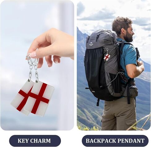 England Flag Keychain - Double Sided Acrylic D Shape Chains Englander Flags Key Chains Men and Women Style Car Key chain Gifts Decoration (3 Pcs) in Saudi Arabia