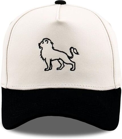 Embroidered Animal Design Two Tone Trucker Baseball Cap, Adjustable Cotton Hat for Men Women Casual Outdoor Gift in Kuwait