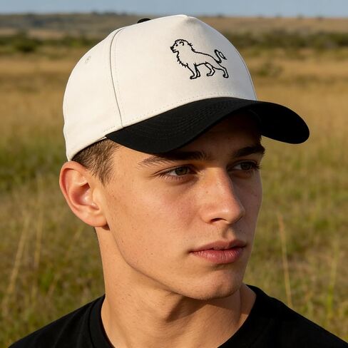 Embroidered Animal Design Two Tone Trucker Baseball Cap, Adjustable Cotton Hat for Men Women Casual Outdoor Gift in Kuwait