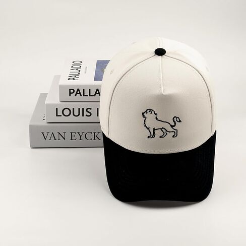 Embroidered Animal Design Two Tone Trucker Baseball Cap, Adjustable Cotton Hat for Men Women Casual Outdoor Gift in Kuwait