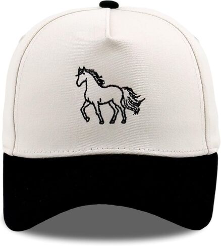 Embroidered Animal Design Two Tone Trucker Baseball Cap, Adjustable Cotton Hat for Men Women Casual Outdoor Gift in Saudi Arabia