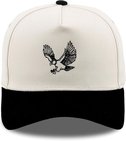 Embroidered Animal Design Two Tone Trucker Baseball Cap, Adjustable Cotton Hat for Men Women Casual Outdoor Gift in Kuwait