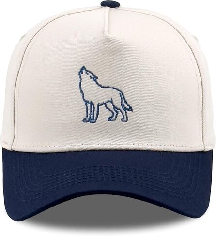 Embroidered Animal Design Two Tone Trucker Baseball Cap, Adjustable Cotton Hat for Men Women Casual Outdoor Gift in Kuwait