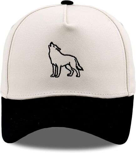 Embroidered Animal Design Two Tone Trucker Baseball Cap, Adjustable Cotton Hat for Men Women Casual Outdoor Gift in Kuwait