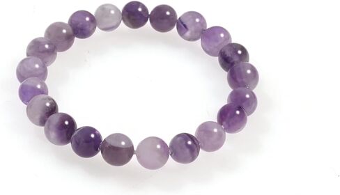 LIYAPEI 8mm Natural Dream Amethyst Beaded Bracelet for Women, Genuine Purple Crystal Healing Energy Bracelet, Minimalist Spiritual Jewelry Gift for Calm & Good Luck in Saudi Arabia