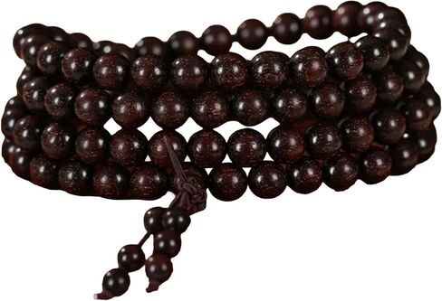Mala Beads, 108 Natural Wood Bracelet, Handmade Wood Beads Yoga Meditation Prayer Beaded Jewelry for Men Women in Saudi Arabia