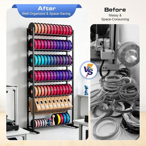 3D Printer Filament Storage Rack, Heavy Duty Spool Holders with Removable Storage Basket for 3D Printing Filaments, 7 Tier Large Metal Shelf Organizer for 3D Printing Business Studio Office Workshop in Kuwait