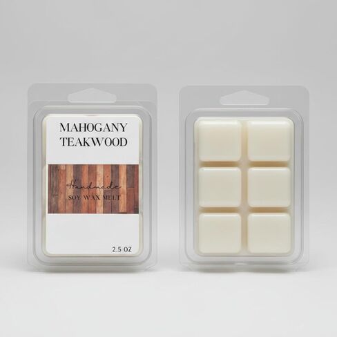 Mahogany - Teak - Woodsy Soy Wax Melt/Scented Melt- Maximum Scented Wax Cubes/Melts- 1 Pack -2.5 Ounces- 6 Cubes in Kuwait