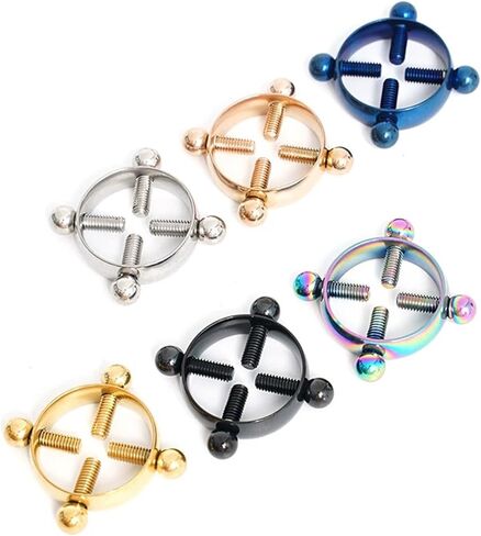 2Pcs Round Body Clamps for Women Stainless Steel Non-Piercing Rings Clip Body Jewelry in Saudi Arabia