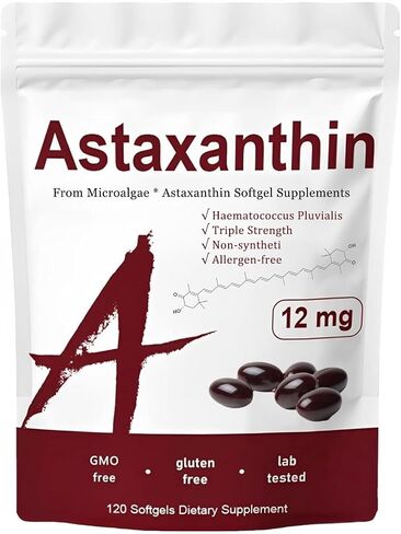 Zions Organic Astaxanthin 12mg, Triple Strength Skin Vitamins for Women with Antioxidant Activity,Supports Immune, Skin, Eye & Joint Health,Promote internal circulation,Chocolate Flavor,120 Servings in Saudi Arabia