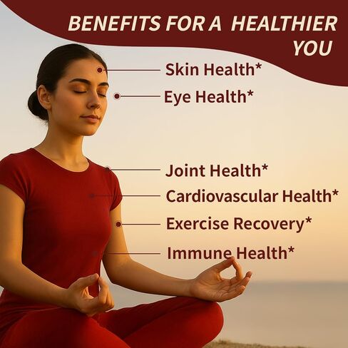 Zions Organic Astaxanthin 12mg, Triple Strength Skin Vitamins for Women with Antioxidant Activity,Supports Immune, Skin, Eye & Joint Health,Promote internal circulation,Chocolate Flavor,120 Servings in Saudi Arabia