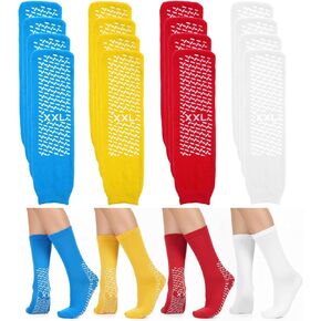 8 Pairs XXL Slip Stop Slipper Socks, Non Slip Grip Socks, Single Tread Grippy Sock, Extra Wide Bariatric for Adults in Kuwait