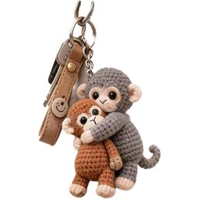 Unique Crochet Monkey Keyring Keychain for Enthusiasts and Collectors Eye Catching Handwoven Accessory Home Decoration Colorful Keyring for Bag in Saudi Arabia