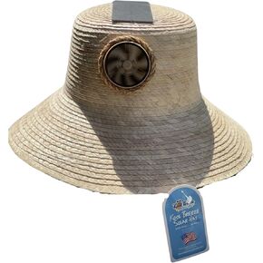 KOOL BREEZE SOLAR HAT Plain Hadi Straw Sun Hat L/XL, Solar Fan Hat, Cooling Hat, Solar Powered Fan, Beach Hat, Outdoor Hat Ivory in Saudi Arabia
