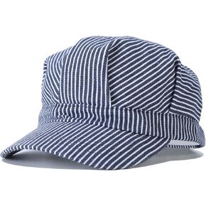 CINKCO Adult Train Conductor Hat Classic Cotton Blue and White Stripes Train Engineer Hat in Saudi Arabia
