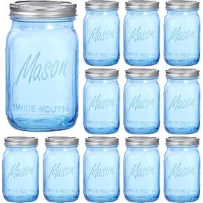 WELLIFE Wide Mouth Mason Jars 32 OZ, 6 Pack Mason Jars for Decor & DIY Crafts, Black Glass Storage Jars, Airtight jar, Fermenting, Pickling, Meal Prep in Saudi Arabia