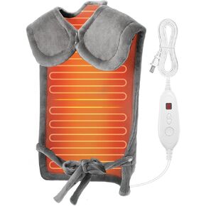 DAILYLIFE Heating Pad for Neck and Shoulders and Back, Electric Heating Pad for Back Pain Relife, 6 Heating Settings, UL Certified with Overheating Protection and Machine Washable, 26"x35", Gray in Saudi Arabia