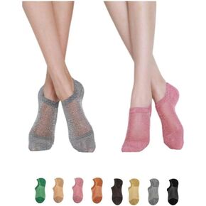 Quiet Luxury No-Show Liner Socks Silver-Thread Breathable Mesh Sparkle Anti-Slip Heel Grip Invisible Flats Sneakers in Saudi Arabia