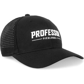 Professor Pickleball Hat - Lightweight - Sweat Wicking - Adjustable Performance Hat Black in Saudi Arabia