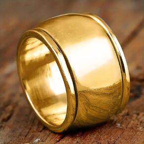 Simple Fashion Wide Finger Ring Women/Men Daily Party All Match Trend Accessories Metallic Style Jewelry in Kuwait