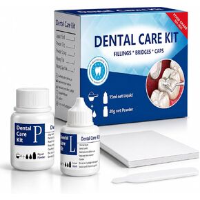 Tooth Repair Kit Zinc Oxide Eugenol Cement Dental Care Kit, Temporary Teeth Replacement, Dental Care Repair for Broken Chipped Teeth, Crown Fillings & Bridges 2PCS in Saudi Arabia