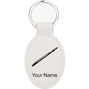 LaserGram Oval Keychain, Flute, Personalized Engraving Included in Saudi Arabia