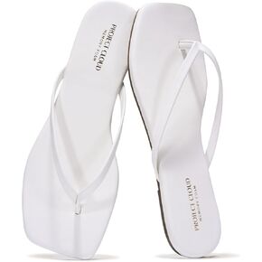 Project Cloud Square Toe Flip Flops For Women Footwear - Non Slip with Memory Foam Insole Beach Essentials Womens Sandals - Lightweight Thong Sandals Women (DEDICATION) in Kuwait