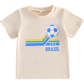 Toddler Boys Soccer Shirt Kids USA Germany Brazil Argentina Tee Top Striped Football T-Shirt 2026 Soccer Jersey in Saudi Arabia