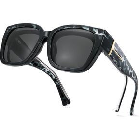 Polarized Fit Over Glasses for Women, Oversized Square Over Sunglasses, Thick Frame UV400 in Saudi Arabia