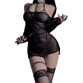 Women's Sexy Bondage Outfit Gothic Full Body Harness Lingerie With Garter Belt Matching Bra Crotchless Janpanese Roleplay Costume in Saudi Arabia