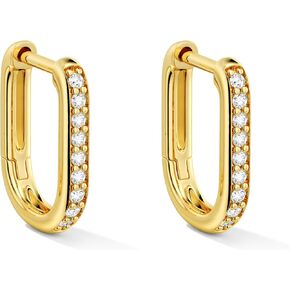 MSBLUE® U-Shape Moissanite Paved Huggie Hoop Earrings, Moissanite Earrings for Women in Saudi Arabia