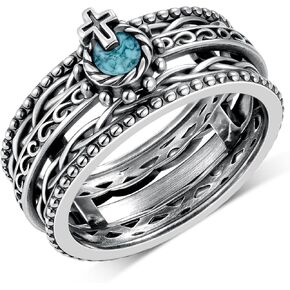 Cross Anxiety Fidget Rings 925 Sterling Silver Adjustable Stress Spinner Rings Jewelry Gifts for Anxiety Women Men in Saudi Arabia