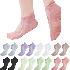 8 Pairs Pilates Socks with Grips for Women Yoga Socks Non Slip for Yoga Workout Hospital Dance Workout in Saudi Arabia