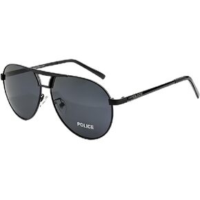 POLICE S8480 Polarized Sunglasses, Black Alloy Frame, 63mm Lens Width, UV Protection for Driving, Sports, Outdoor Activities in Saudi Arabia