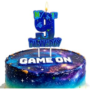 Video Game Birthday Number 9 Candle, 3.5 x3.2in Level Up Gamer 9th Birthday Cake Topper, Gaming Themed Party Decorations for Boys in Saudi Arabia