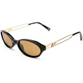 Le Specs Lunita Sunglasses - Black, Oval, Unisex, Minimalist Y2K Style in Saudi Arabia