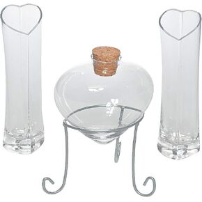 Fun Express Unity Sand Wedding Ceremony Set – Heart-Shaped Glass Sands Ceremonys Kit with Heart Vases & Metal Stand | Complete 4-Piece Wedding Set for Unity Keepsake Display in Saudi Arabia