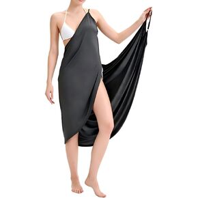 Women Swimsuit Cover Up Beach Wrap Skirt Sarong Bathing Suit Spaghetti Strap Dress Sheer Flowy Swimwear Coverup in Saudi Arabia