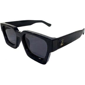Square Sunglasses, Retro Classic Style, UV400 Protection, Unisex (Black Frame/Black Lens) Made In China in Saudi Arabia