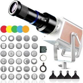Bussi Spotlight Optical Snoot Photography Kit with 35 Gobos & Magnetic Quick-Change Holder for Portrait/Product Photography, Compatible with Aputure/Godox/Neewer LED Light in Saudi Arabia