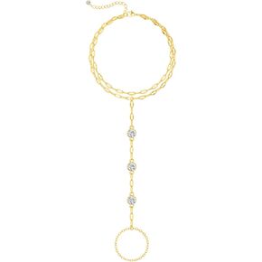 NECOCY Gold Hand Chain Ring Bracelet - Dainty Layered Hand Link Bracelet for Women Waterproof Bracelets Jewelry Gift for Women in Kuwait