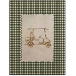 Haitunone Vintage Golf Cart Wall Art Rustic Green Gingham Poster Retro Unique Golf Sports Canvas Prints for Farmhouse Nursery Room Wall Decor 12x16 inch Unframed in Saudi Arabia