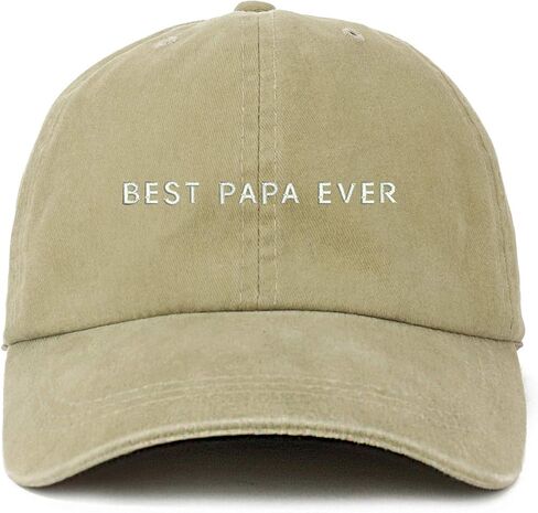 Trendy Apparel Shop XXL Best Papa Ever Embroidered Unstructured Washed Pigment Dyed Baseball Cap in Kuwait