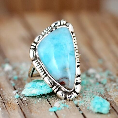 Vintage Geometric Printed Synthetic Turquoise Rings for Women Daily Party Banquet Rings Jewelry Accessories in Kuwait